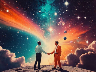 space shake hands