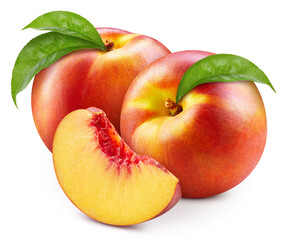 Poster - Peach isolated on white background