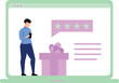 © Flaticons - The guy is giving star rating.