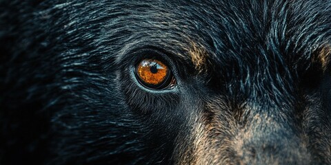 close up single bear eye, front on angle 