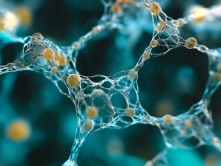 Poster - Photography concept  neural network visualization showing interconnected cells with links