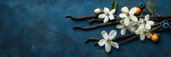 Wall Mural - vanilla and vanilla white flowers, vanilla beans, notes of mandarin and a touch of raspberry,