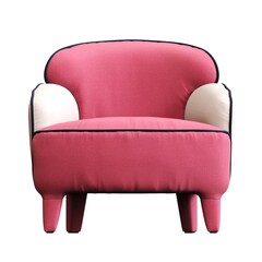 armchair isolated on white background, comfortable furniture for home interior, 3D illustration, cg render