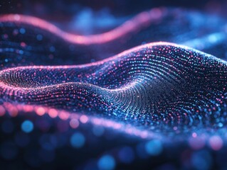 Poster - Futuristic 3D search engine with data streams flowing into a central point symbolizing the gathering and analysis of information in a digital technological and AI powered environment