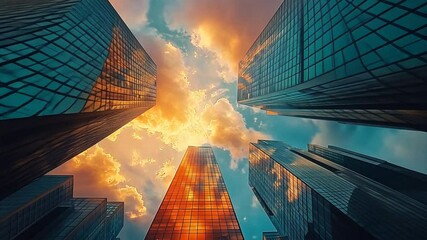 Wall Mural - background of skyscrapers