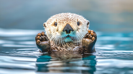 Adorable Sea Otter Looking Up - Perfect for Your Website or Social Media