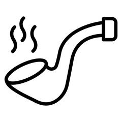 Sticker - Smoking Pipe Icon Style