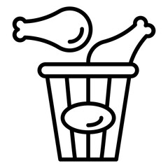 Sticker - Fried Chicken Icon Style