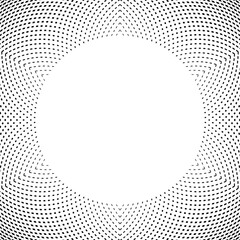 Canvas Print - Abstract Radial Halftone Dots and Dashes Pattern with Circle Copy Space in Center. 