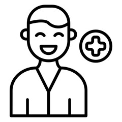 Canvas Print - Male Patient Icon Style