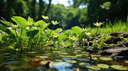 Wall Mural - grass in the water