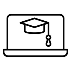 Wall Mural - Online Graduation Icon Style