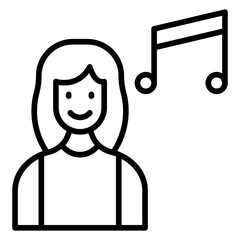 Sticker - Music Teacher Female Icon Style