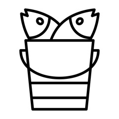 Canvas Print - Fish Bucket Icon Style