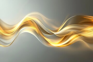 Canvas Print - golden abstract effect with light curved on grey background 