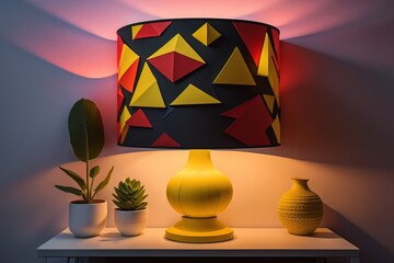 Wall Mural - a decorative and colorful lamp on a solid color background. ai generative