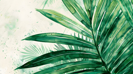 Canvas Print - Palm Leaf watercolor style