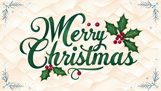 A whimsical festive illustration featuring the words