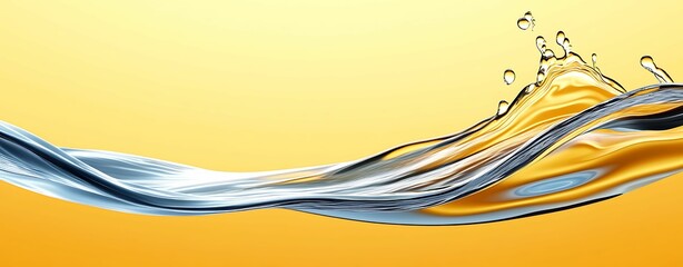 Canvas Print - Rippling water texture with smooth patterns, warm light, gradient hues, isolated on a soft yellow background, high angle shot, realistic photo, more clarity with clear light and sharp focus, high