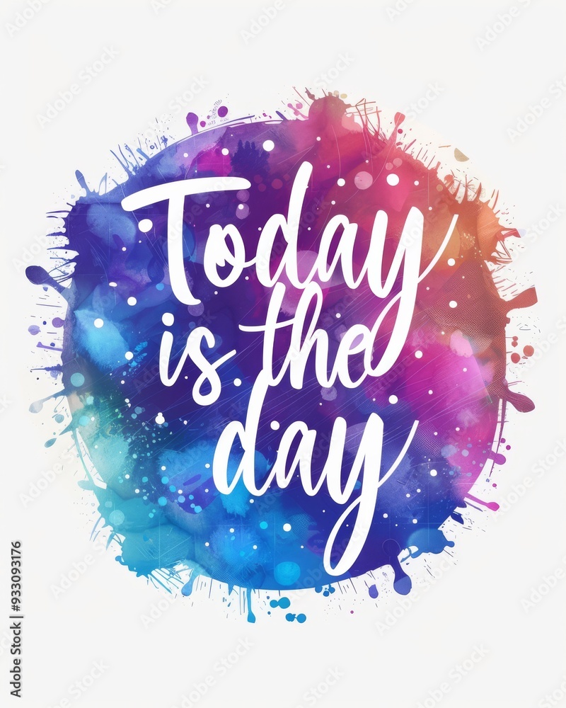 Today is the day - modern calligraphy lettering on triangular styled ...