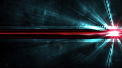 Poster - Abstract red and blue light streaks against dark background