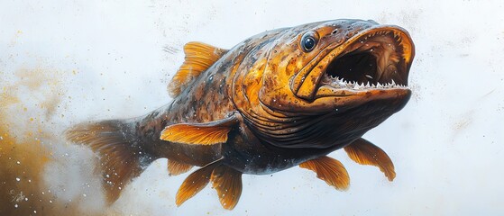 Wall Mural -  A large fish with its mouth widely open