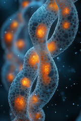 Poster - Close-up of paired chromosomes, capturing the unique patterns and textures of each set,