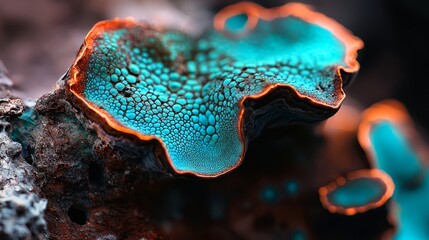 Wall Mural -  A tight shot of a sea anemone on a rocky ledge, dotted with water droplets