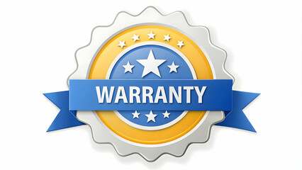 3d Flat icon as Warranty icon and a badge symbolizing credibility and warranty with ample space for text. concept as A warranty icon and a badge representing credibility and warranty with room for wri