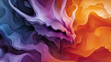 Poster -  A tight shot of a multi-hued backdrop features a significant animal head in its center