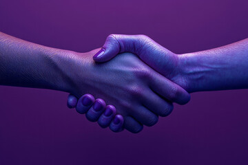 Aufkleber - A handshake icon isolated on a pastel purple background, symbolizing partnerships and agreements in business,