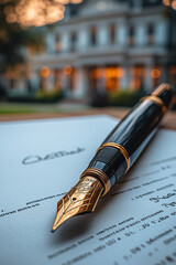 Aufkleber - A signature line on a document isolated on a pastel cream background, symbolizing the importance of approval and authorization in business,