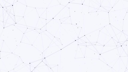 Poster - White abstract technology backgorund evolving network connection, consiousness web animation