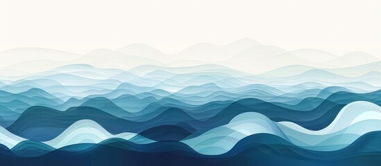 horizon blue river ocean wave curve illustration vector layer abstract white background