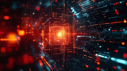 Abstract 3d rendering of chaotic particles Network connection structure Futuristic background