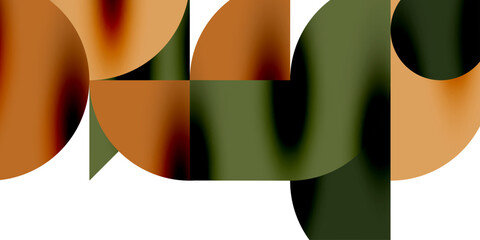 Poster - Tech minimal circular shapes geometric art. Vector modern circles