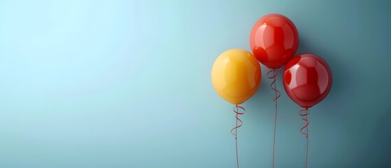 Wall Mural - colorful balloons floating in blue sky.