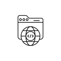 Internet Programming icon design with white background stock illustration
