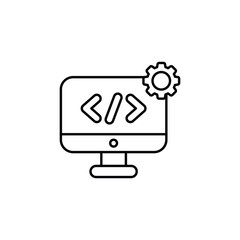 Software Development icon design with white background stock illustration