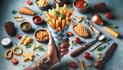 Wall Mural -  Fry Frenzy