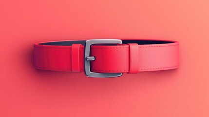 Poster - Elegant and modern flat design featuring a high end designer clothing accessory   a stylish belt with a signature buckle in a minimalist contemporary style