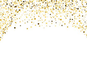 Wall Mural - frame of gold dust particles effect, ideal for gold greeting cards. sparkle stardust explosion on pn
