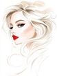 © PicturePerfect - A vector illustration of the face of beautiful woman with blonde hair and red lipstick 3:4