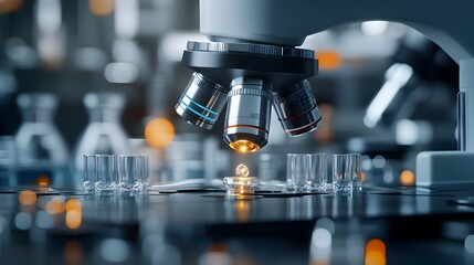 Poster - Researcher Utilizing Advanced Microscopy to Analyze Medical Data for Healthcare Innovation and Vaccine Development