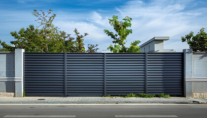 Wall Mural - Modern wooden fence with shutters blinds 