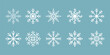 © Kamila - Set of cute snowflake icons on isolated  background New Year ornament Symbols for mobile apps and website design. Flat snowflake icons, silhouette.