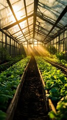 Poster - innovative vertical farming system thrives in eco friendly greenhouse harnessing sunlight and modern