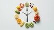 © AiGalaxy - A vibrant and colorful arrangement of healthy fruits presented in a unique clock shape