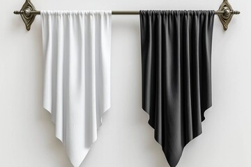 Poster - Black and white mockup of a stretching banner with grip frame
