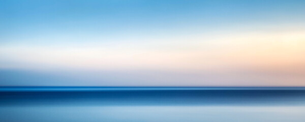 abstract blue sky and sea, with a gradient from light to dark colors, creating an impressionistic ef
